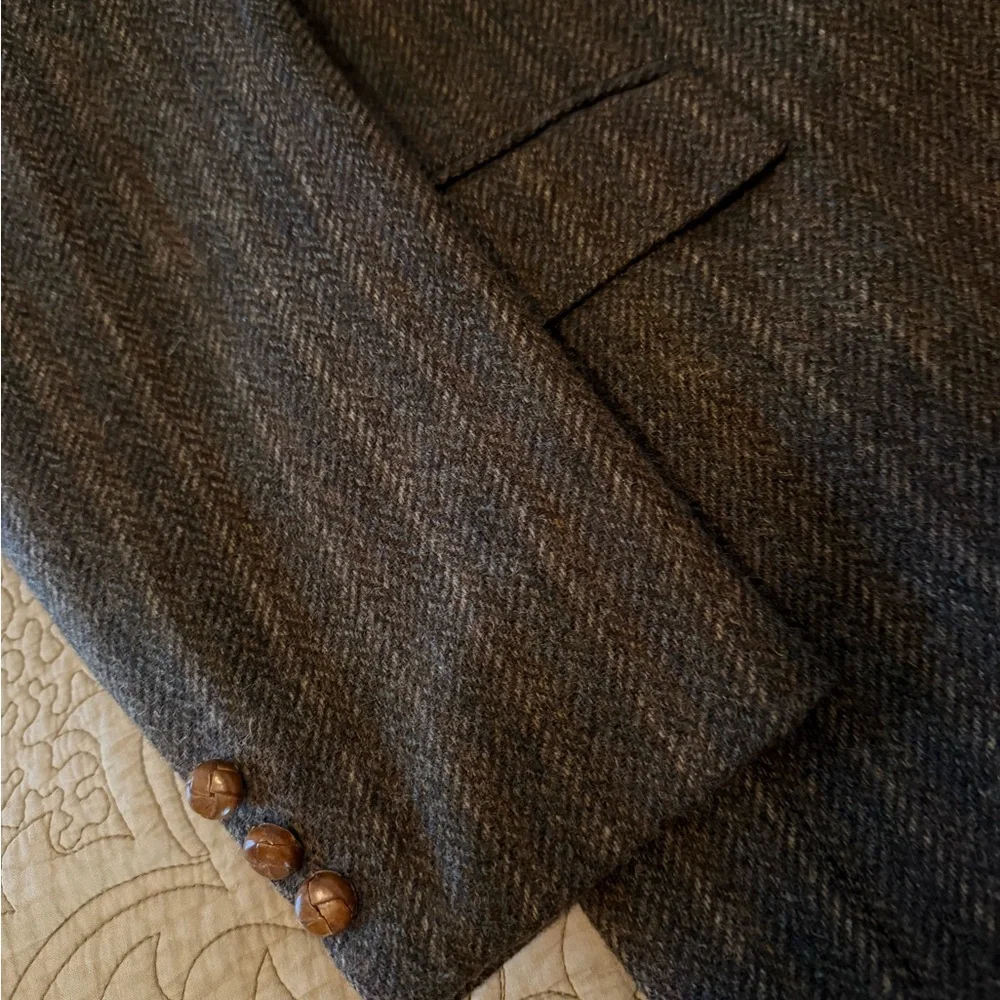VTG 70s 80s Levi's Wool Tweed Sport Coat Herringbone Overcheck Country Blazer 44